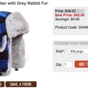Blue Plaid Wool Bomber with Grey Rabbit